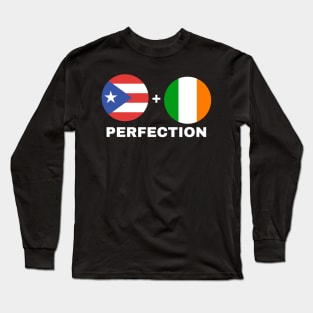 Puerto Rican Plus Irish Perfection Mix Flag Heritage Gift Long Sleeve T-Shirt